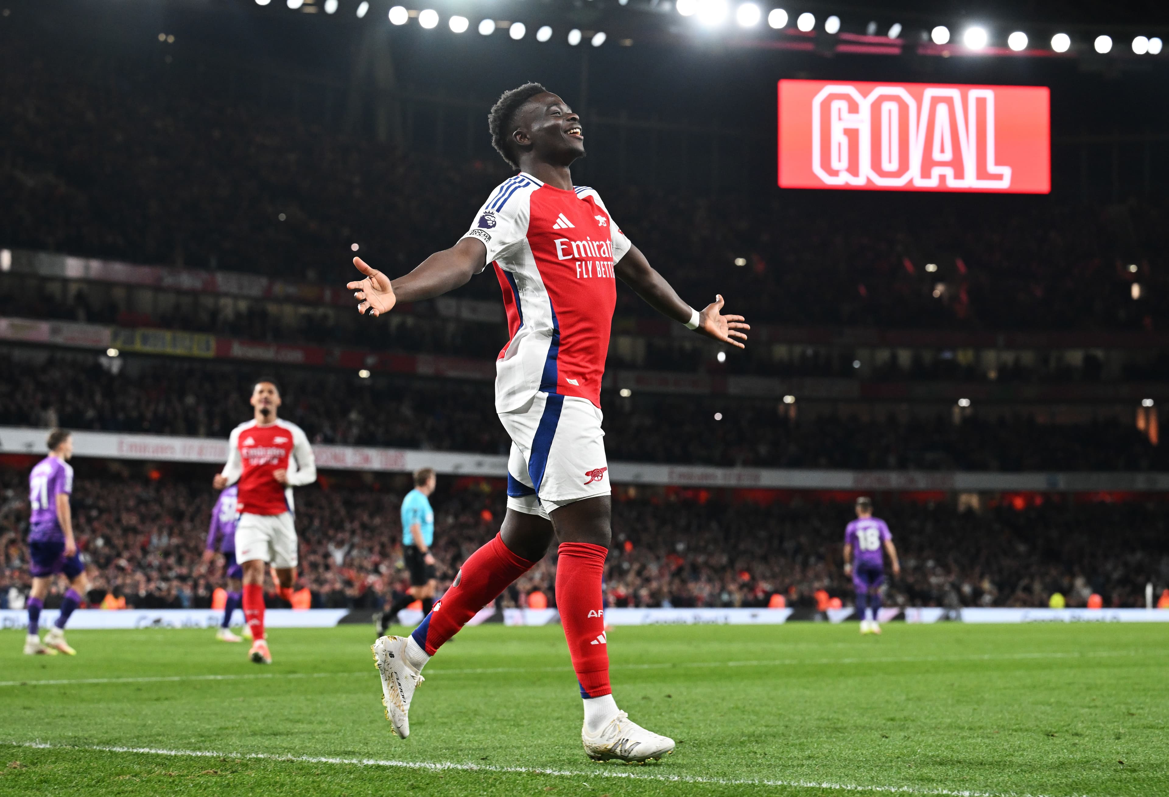 Bukayo Saka of Arsenal celebrates scoring his team's second goal.jpg