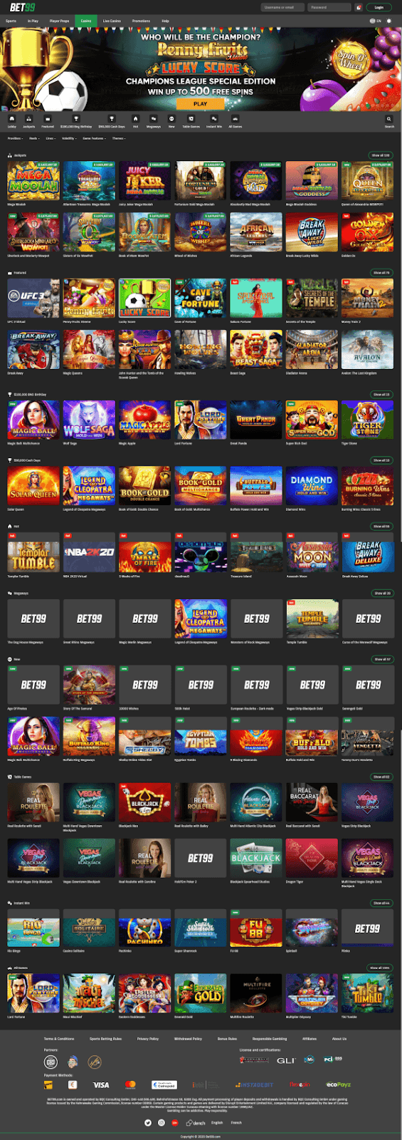 Casino Game Selection