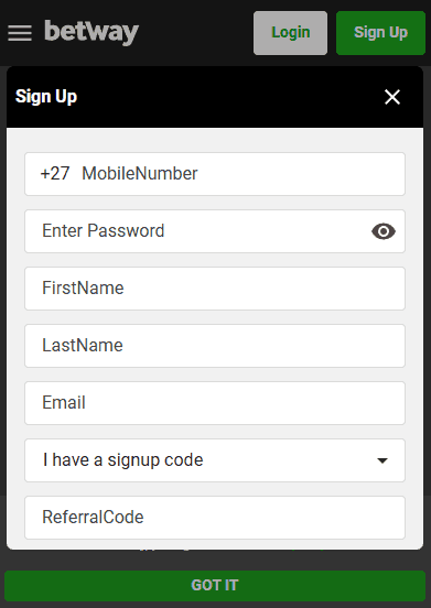 Click on sign up,register to create your new account