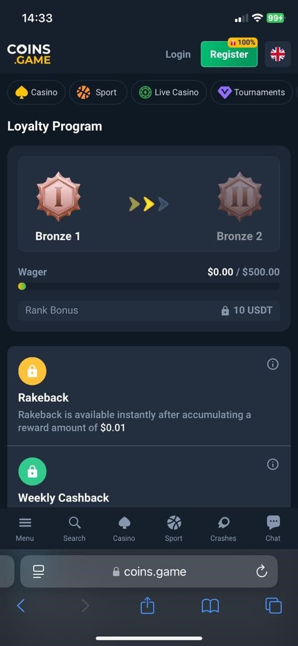 Coins Game VIP Club and Loyalty Program