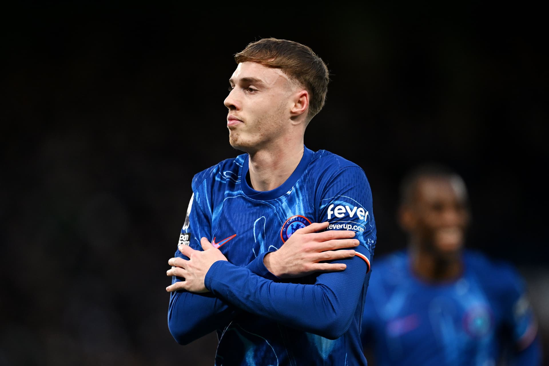 Cole Palmer of Chelsea celebrates scoring his team's first goal
