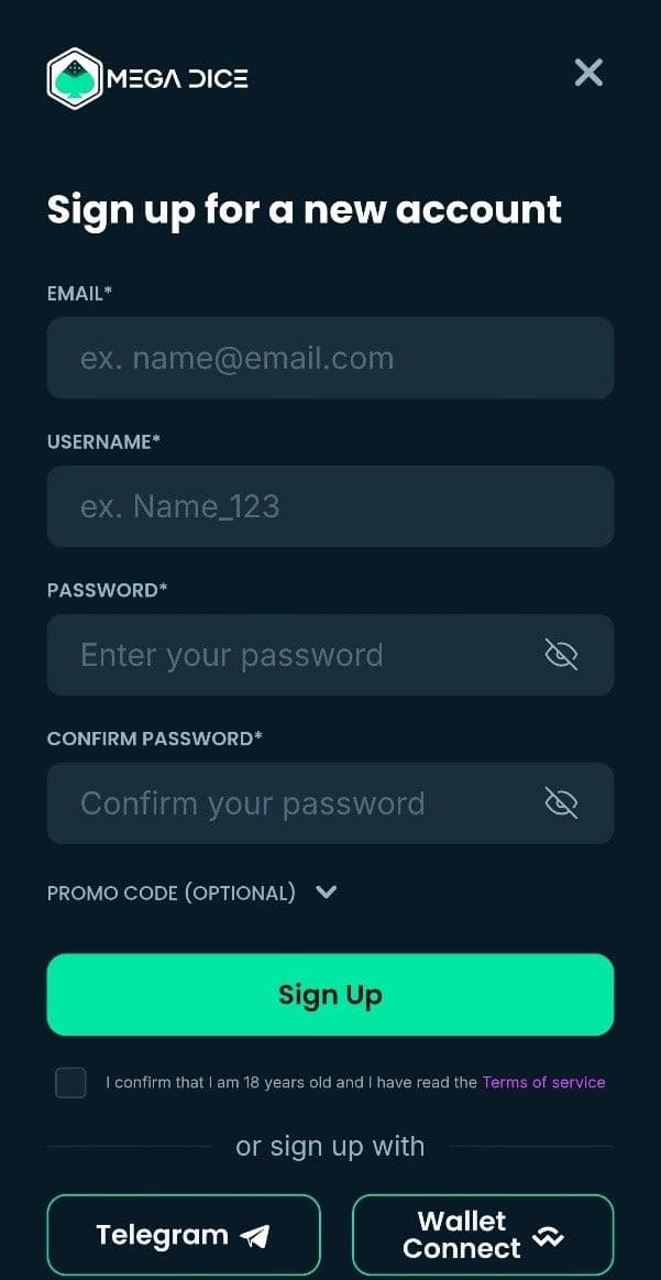 Complete the sign-up form