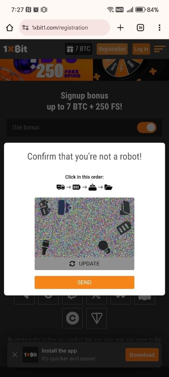 Confirm that you are not a robot