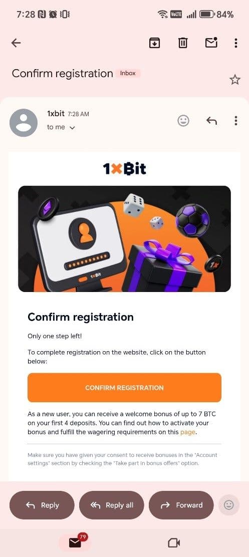 Confirm your new account