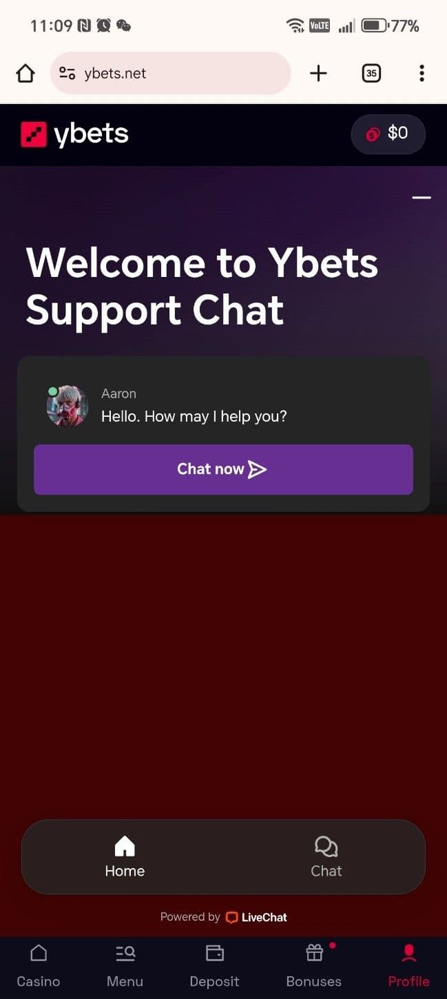 Contact Ybets Support