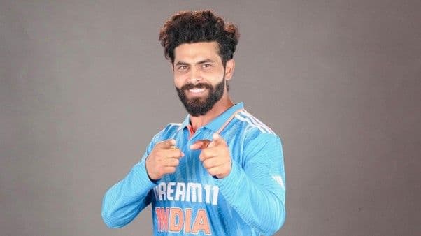 Cricket player Ravindra Jadeja posing for the camera