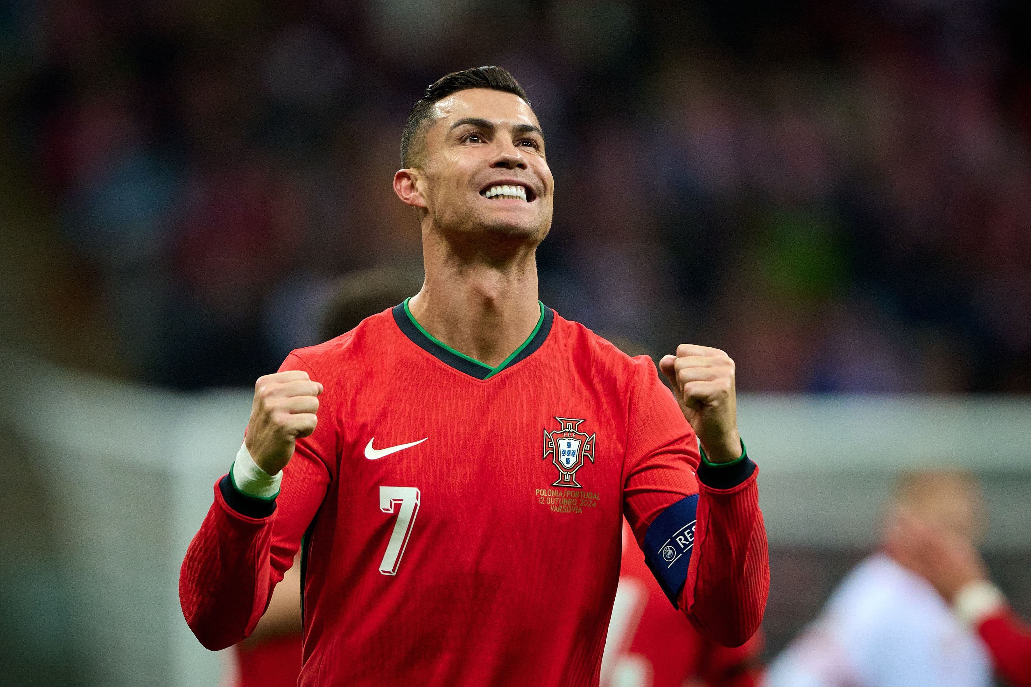 Cristiano Ronaldo reacts after scoring his team second goal