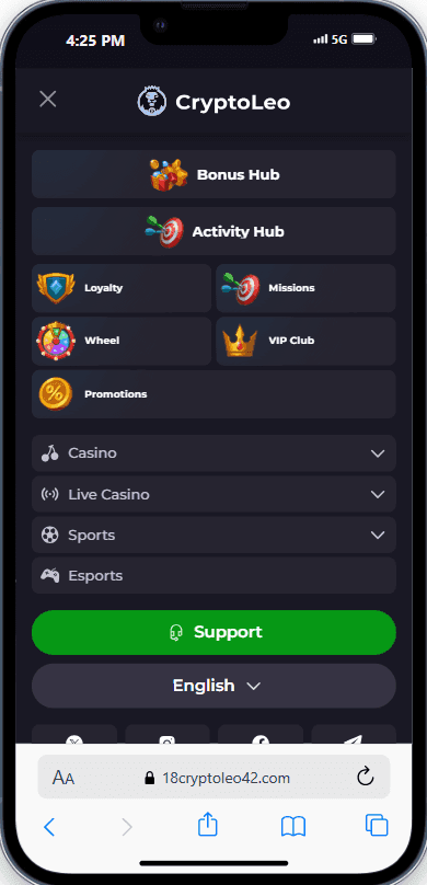 Cryptoleo Mobile Experience