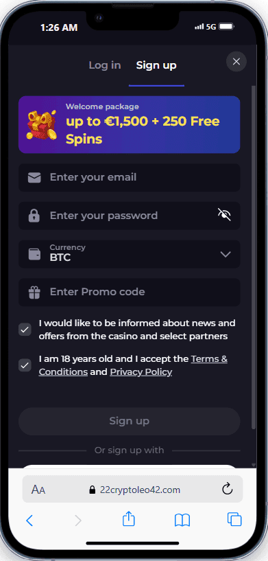 Cryptoleo Registration