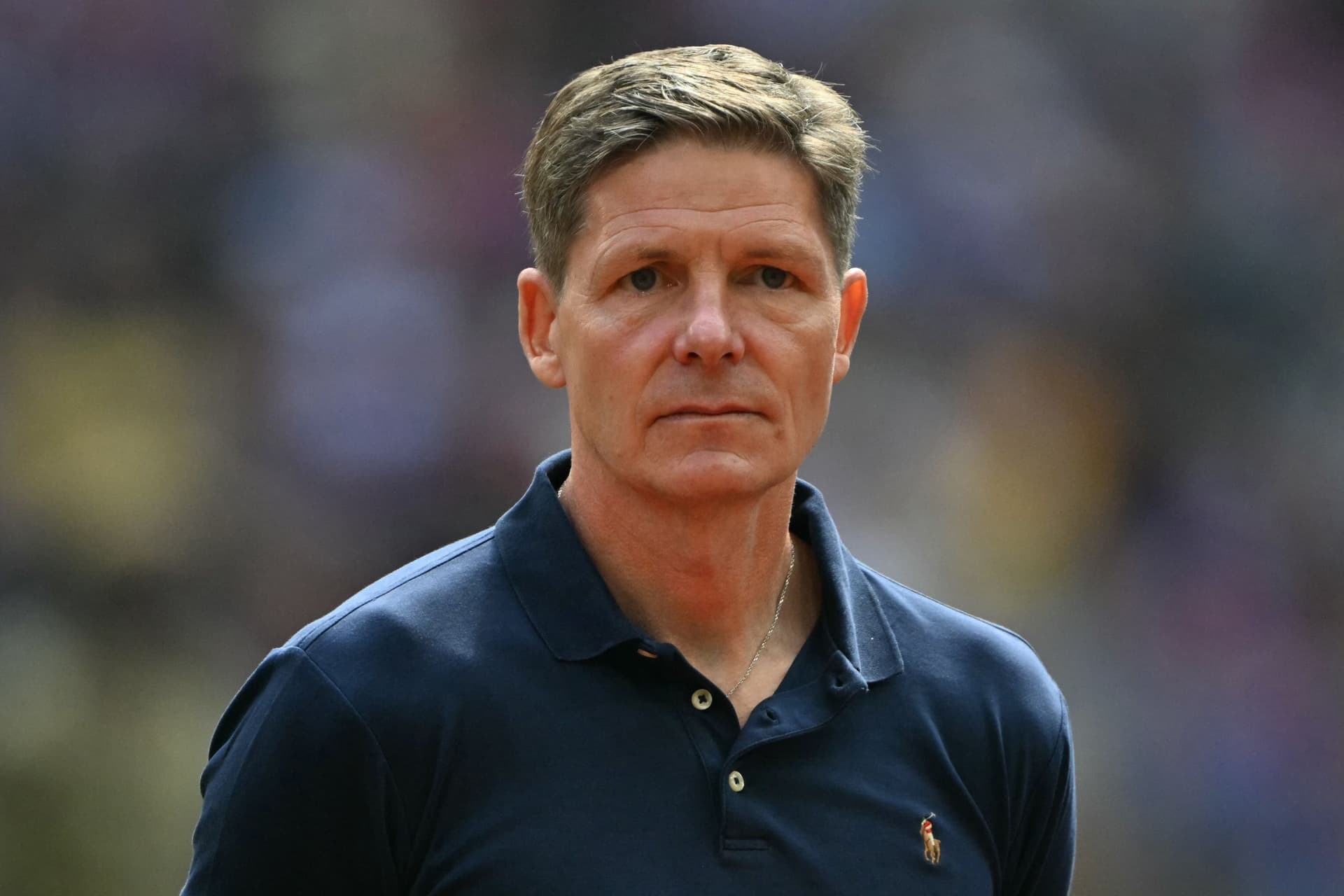 Crystal Palace's Austrian manager Oliver Glasner lines up ahead of the English FA Community Shield