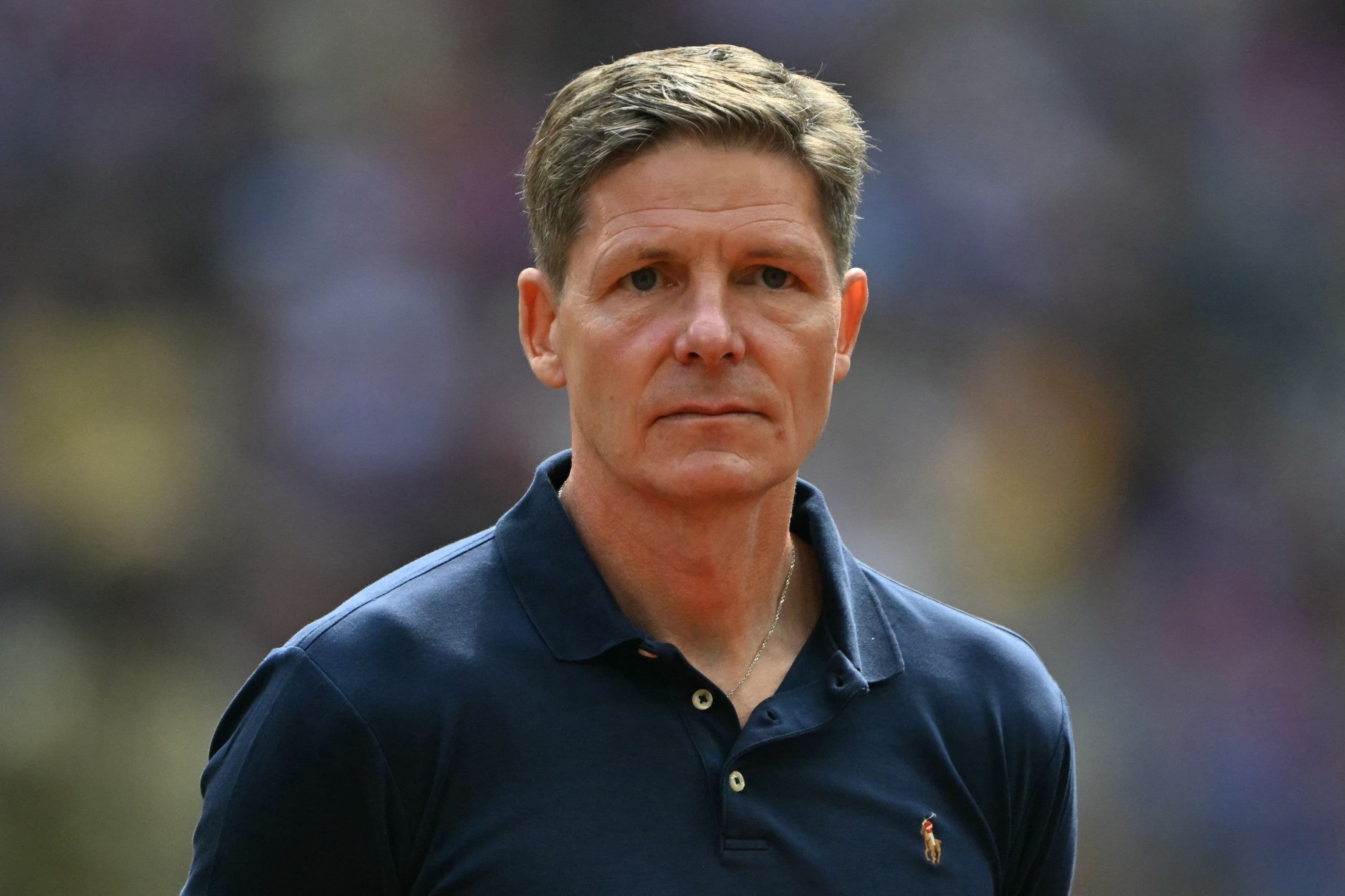 Crystal Palace's Austrian manager Oliver Glasner lines up ahead of the English FA Community Shield