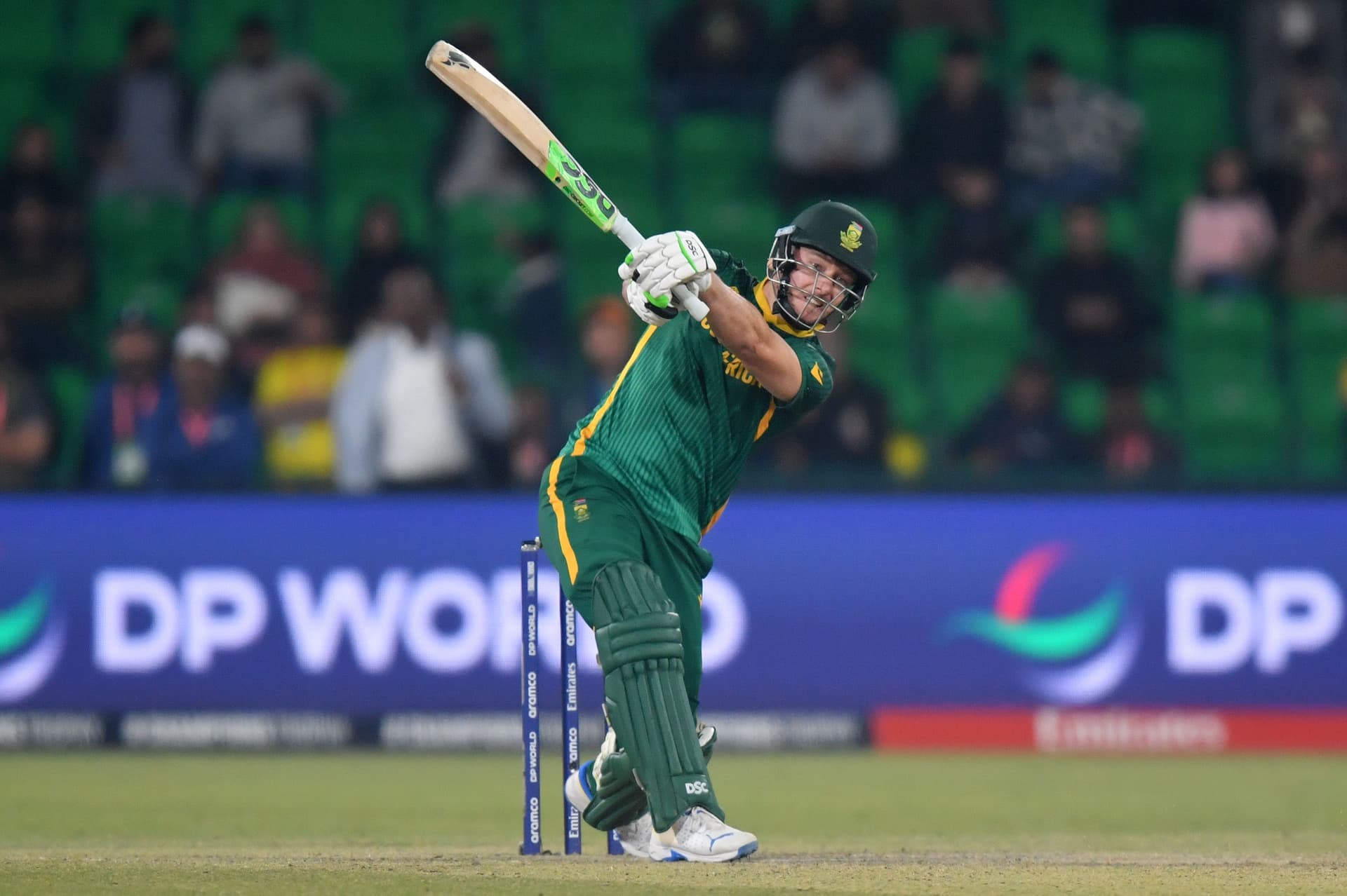 David Miller of South Africa bats during the ICC Champions Trophy 2025
