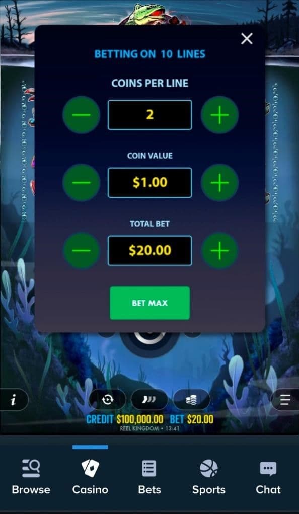 Decide how much you are betting and use the coin symbol