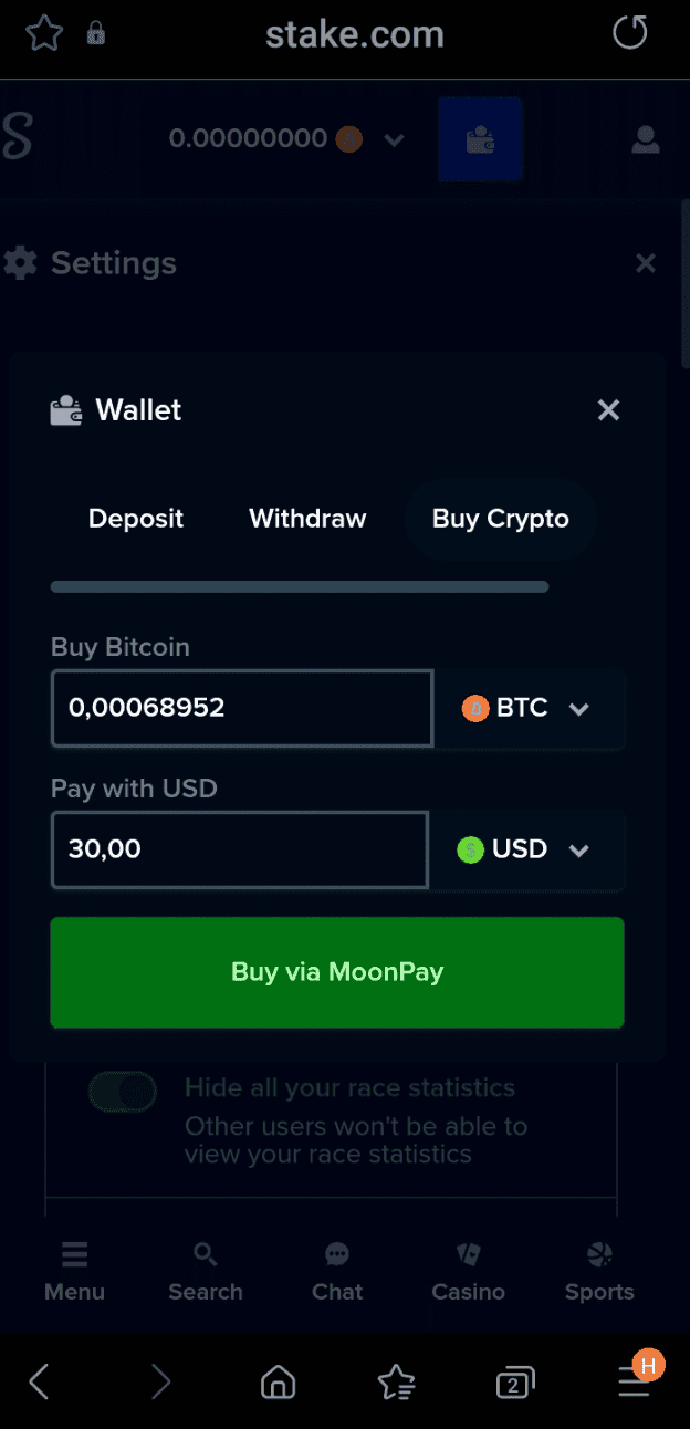 Deposit funds using your favorite payment method