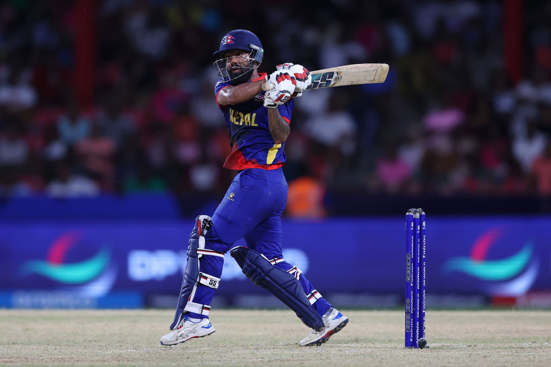 Dipendra Singh Airee of Nepal bats during the ICC Men's T20 Cricket World Cup