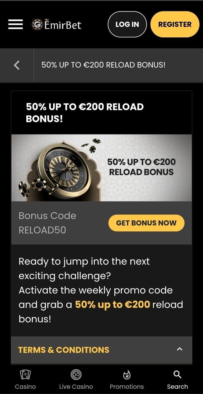 EmirBet Casino Promotions