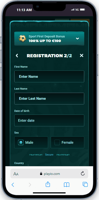 Enter your email and choose a password.