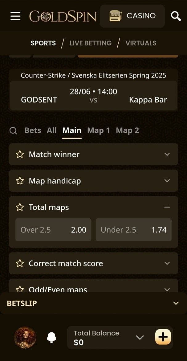 Esports Betting Review Goldspin