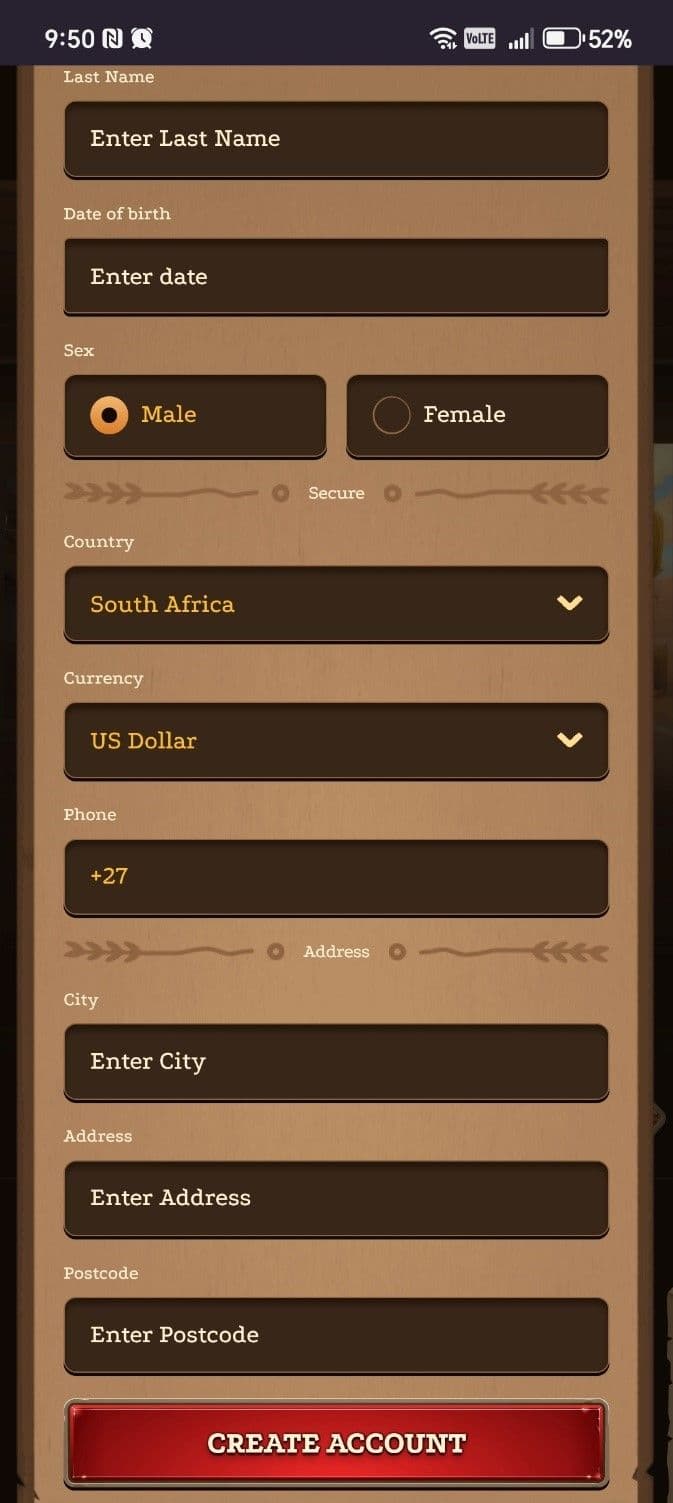 Fill in your personal details..