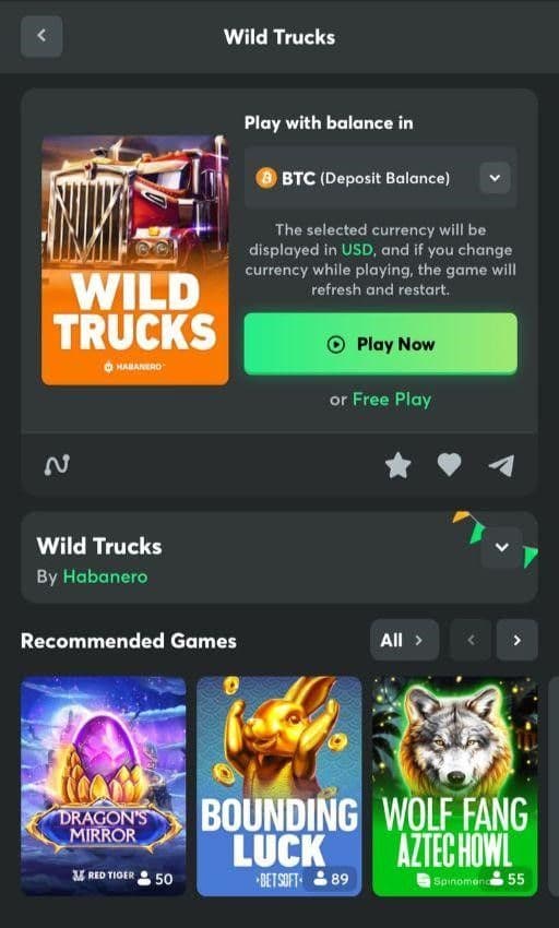 Find Wild Trucks in the casino’s slot lobby