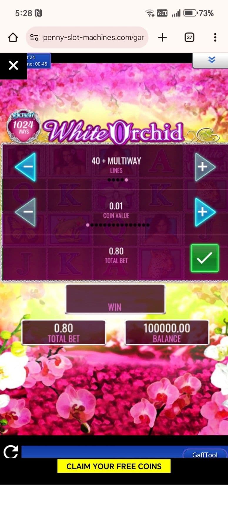 Find the White Orchid slot game