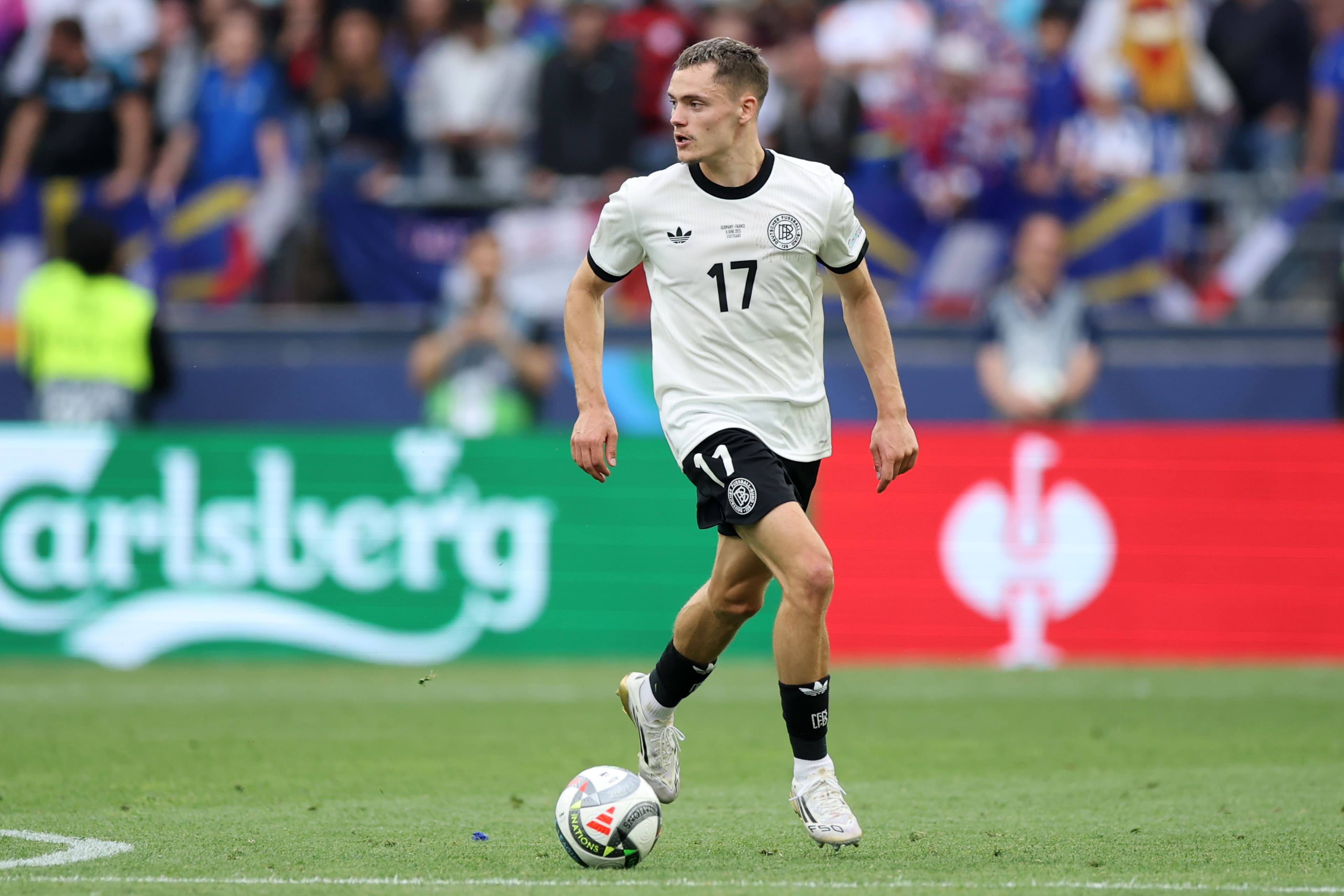 Florian Wirtz of Germany controls the ball during the UEFA Nations League 2025