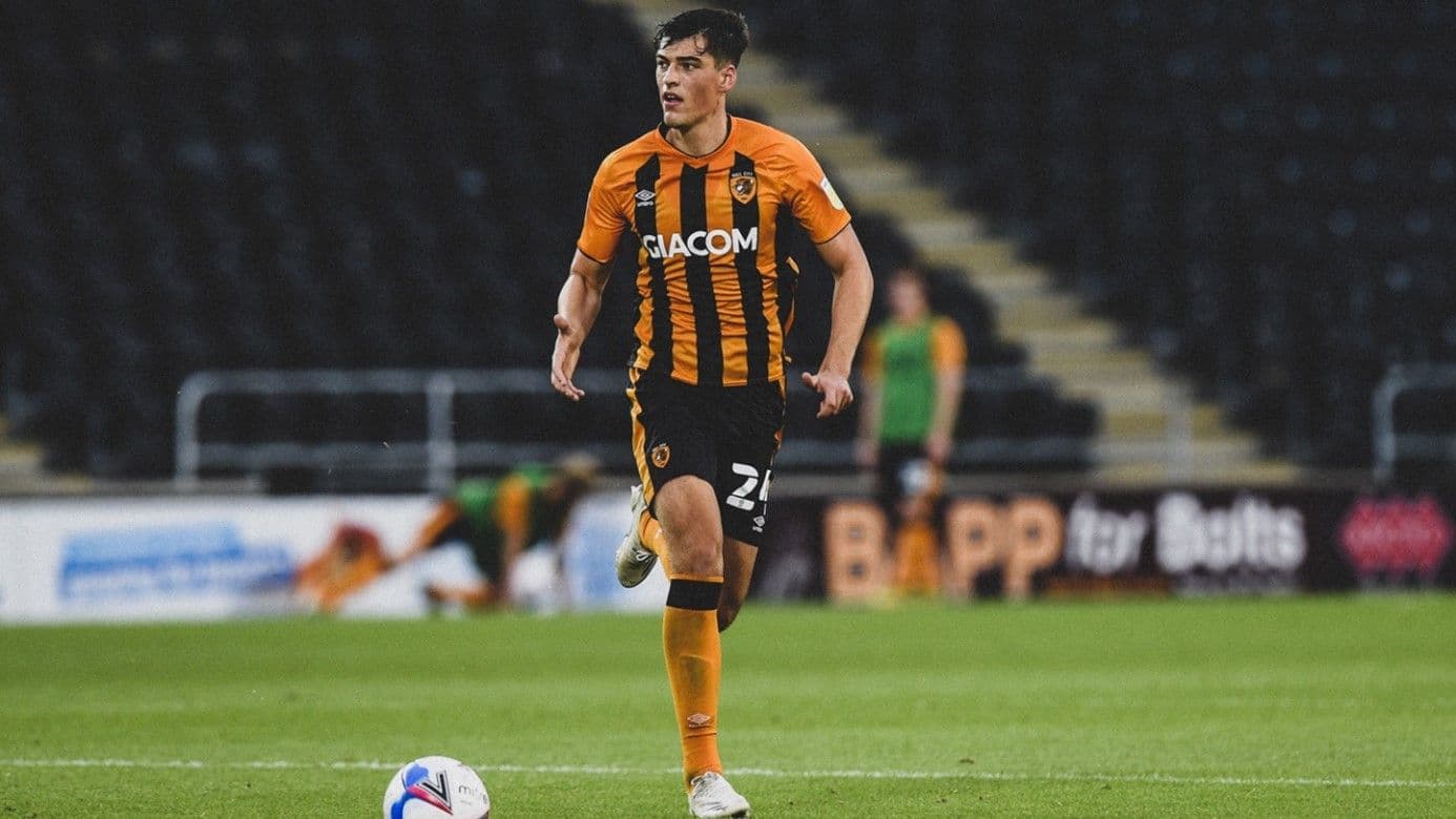 Football defender Jacob Greaves in a match for Hull City