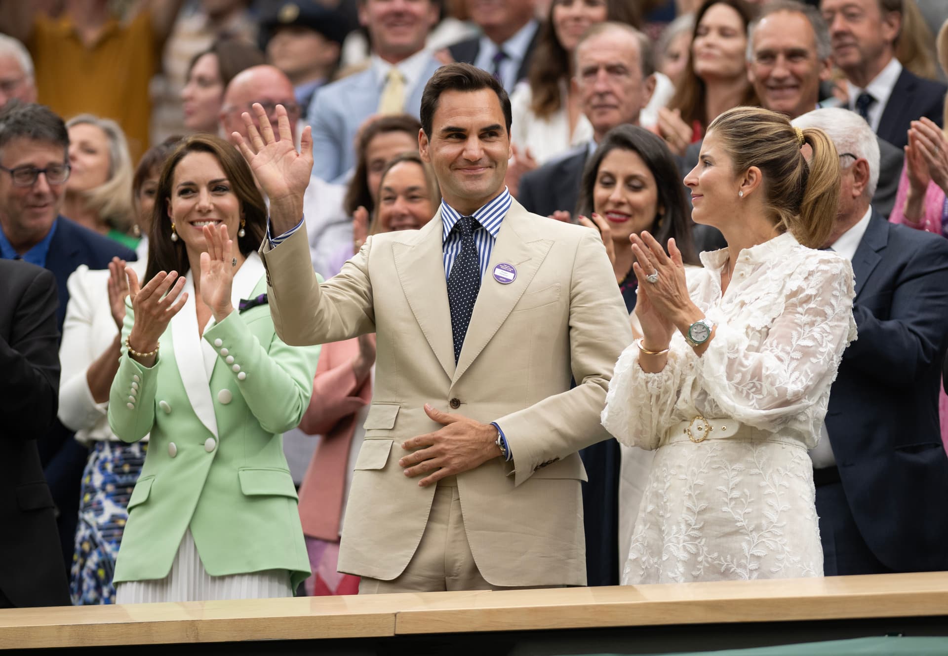 Former Wimbledon champion Roger Federer Catherine, Princess of Wales and his wife Mirka Federer