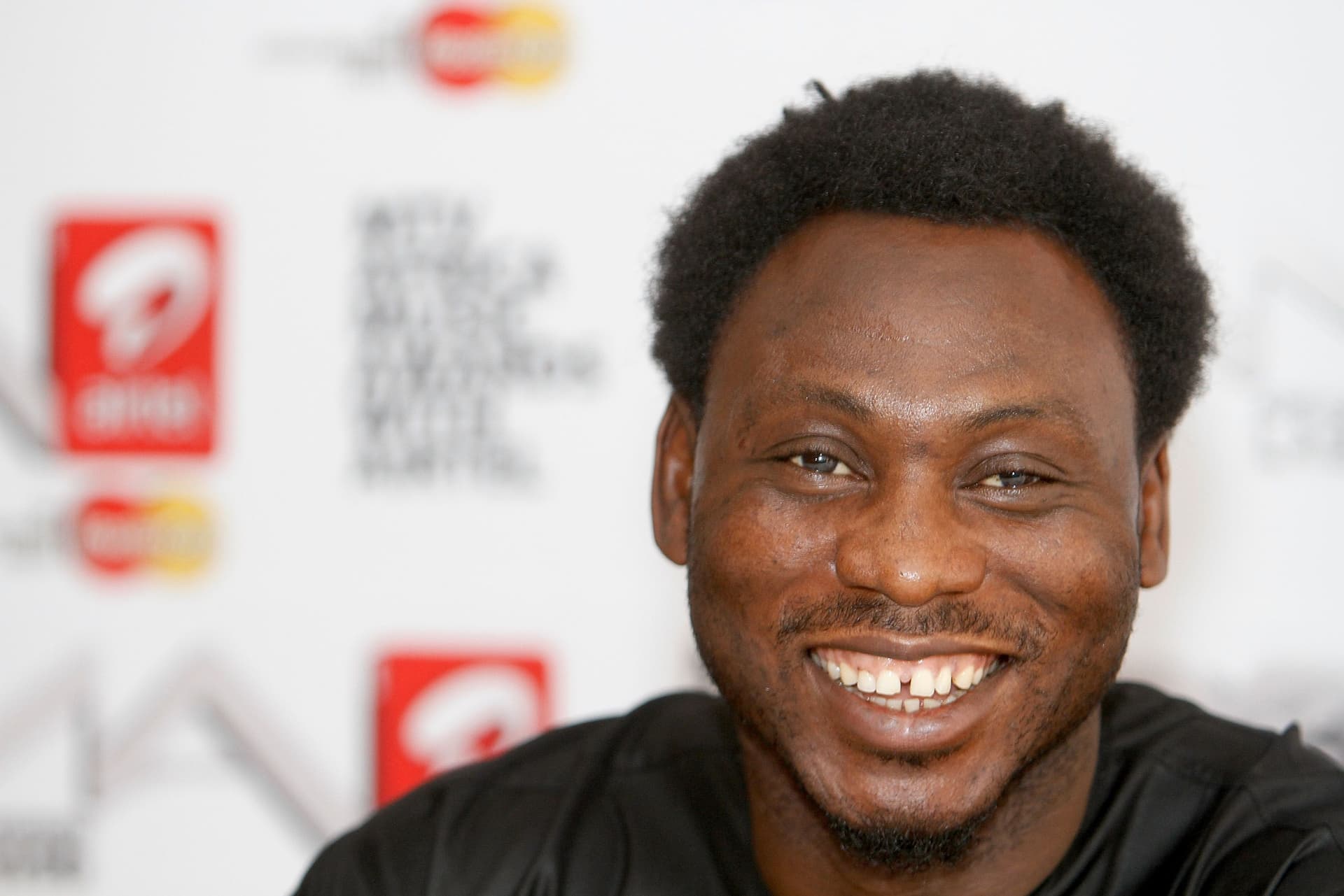 MTV Presenter Daniel Amokachi attends a Press Conference at the EKO Hotel Sky Terrace