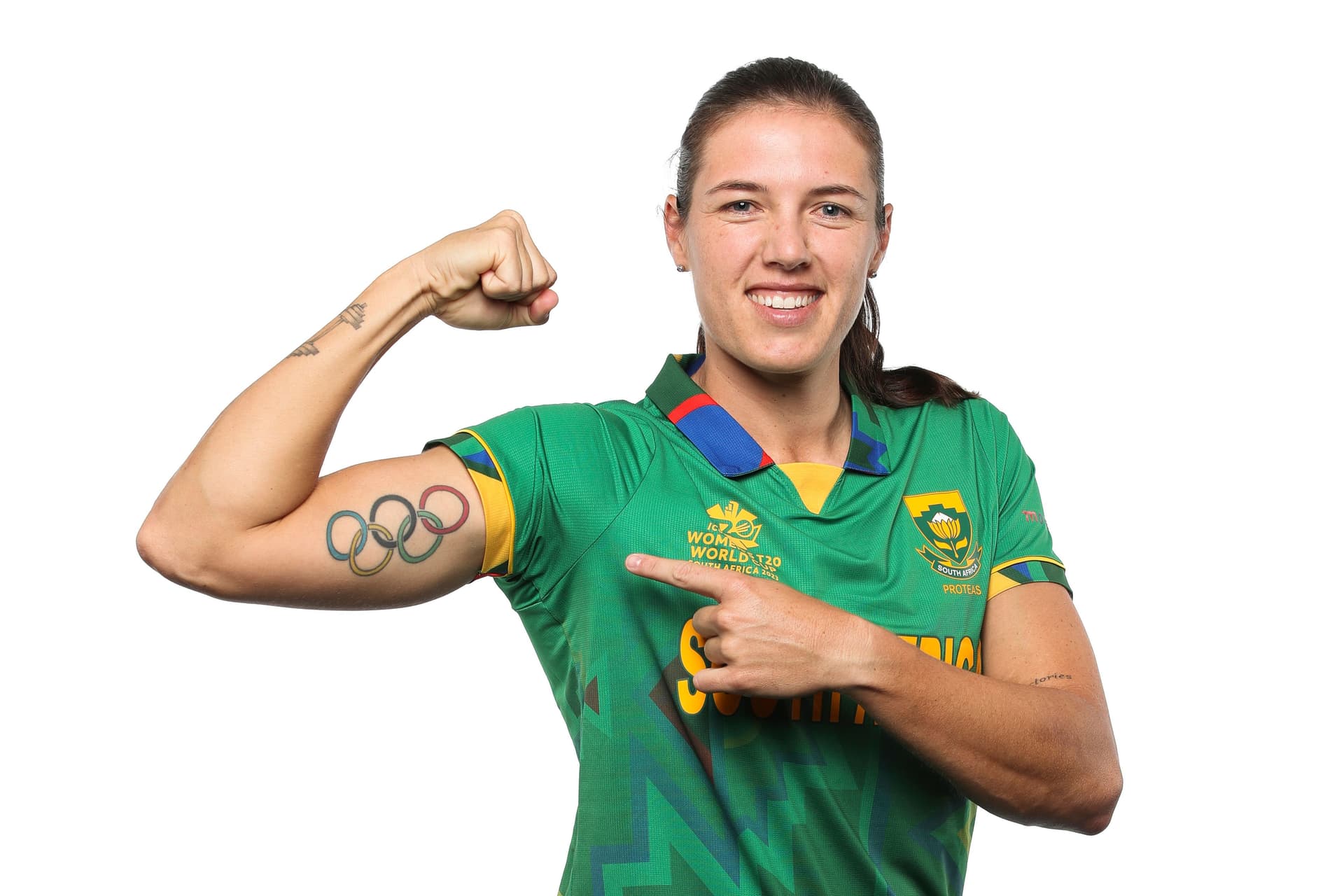 Tazmin Brits of South Africa poses for a portrait prior to the ICC Women's T20 World Cup