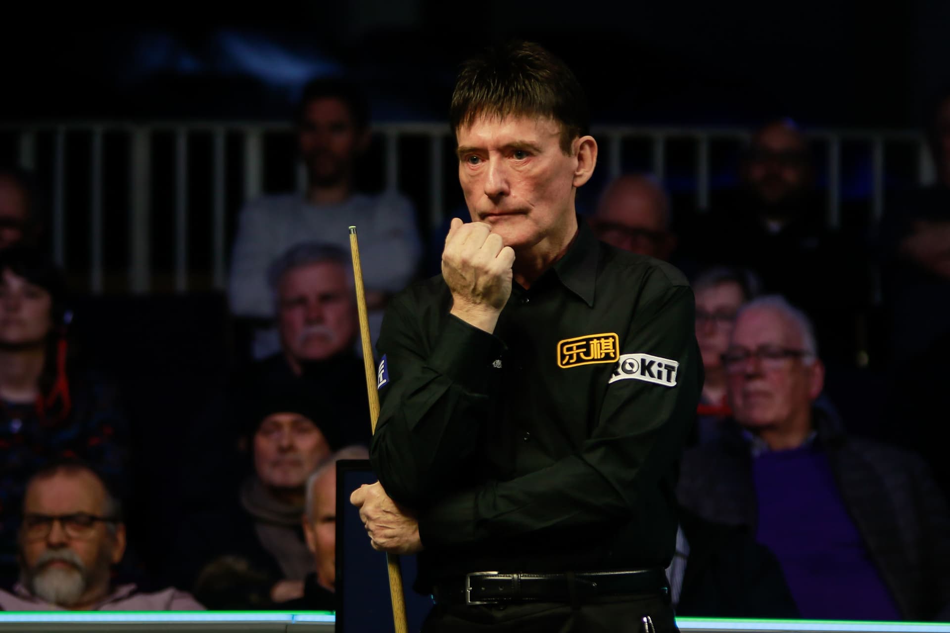 Jimmy White of England reacts in the first round match against Hossein Vafaei of Iran