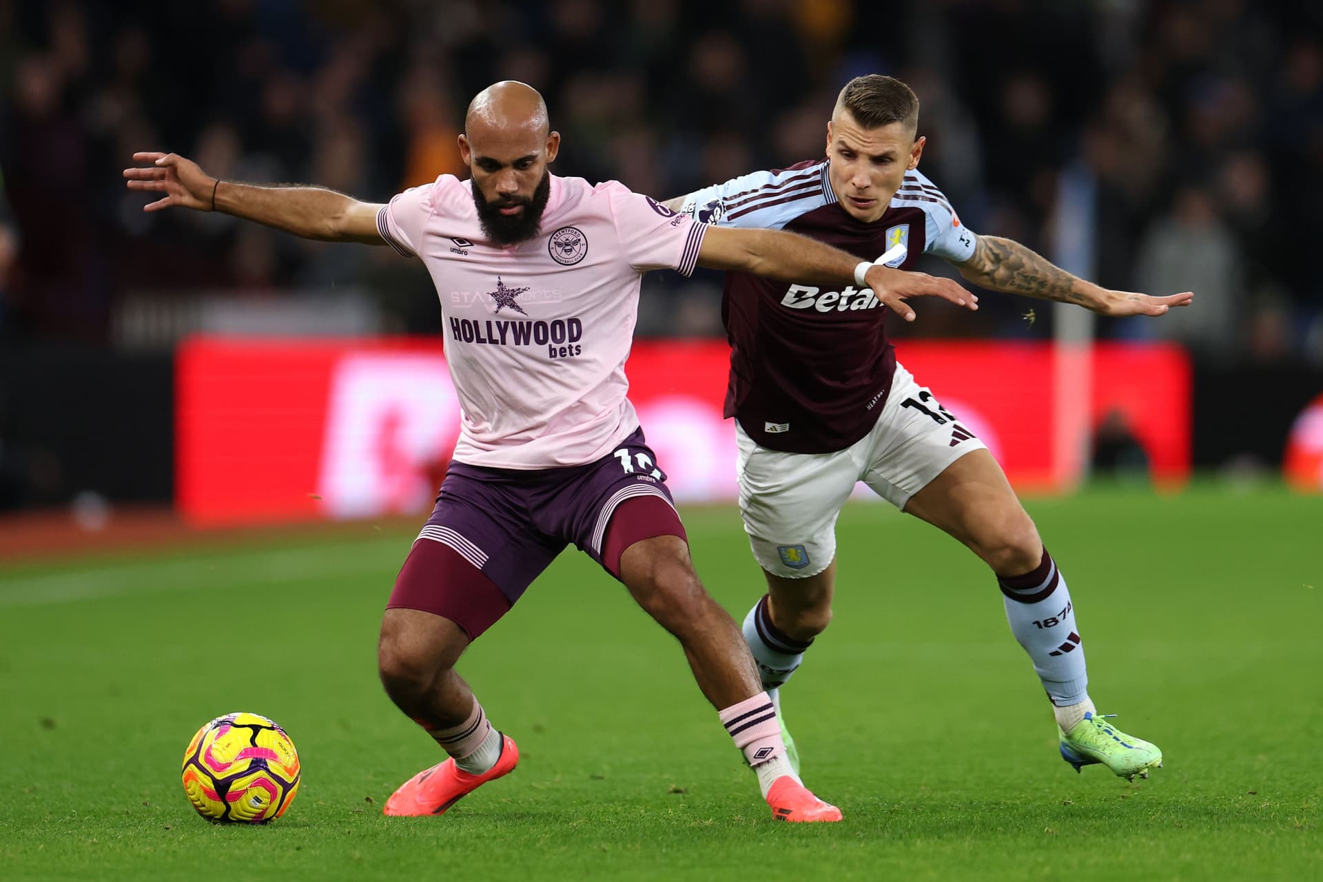 Bryan Mbeumo and Lucas Digne