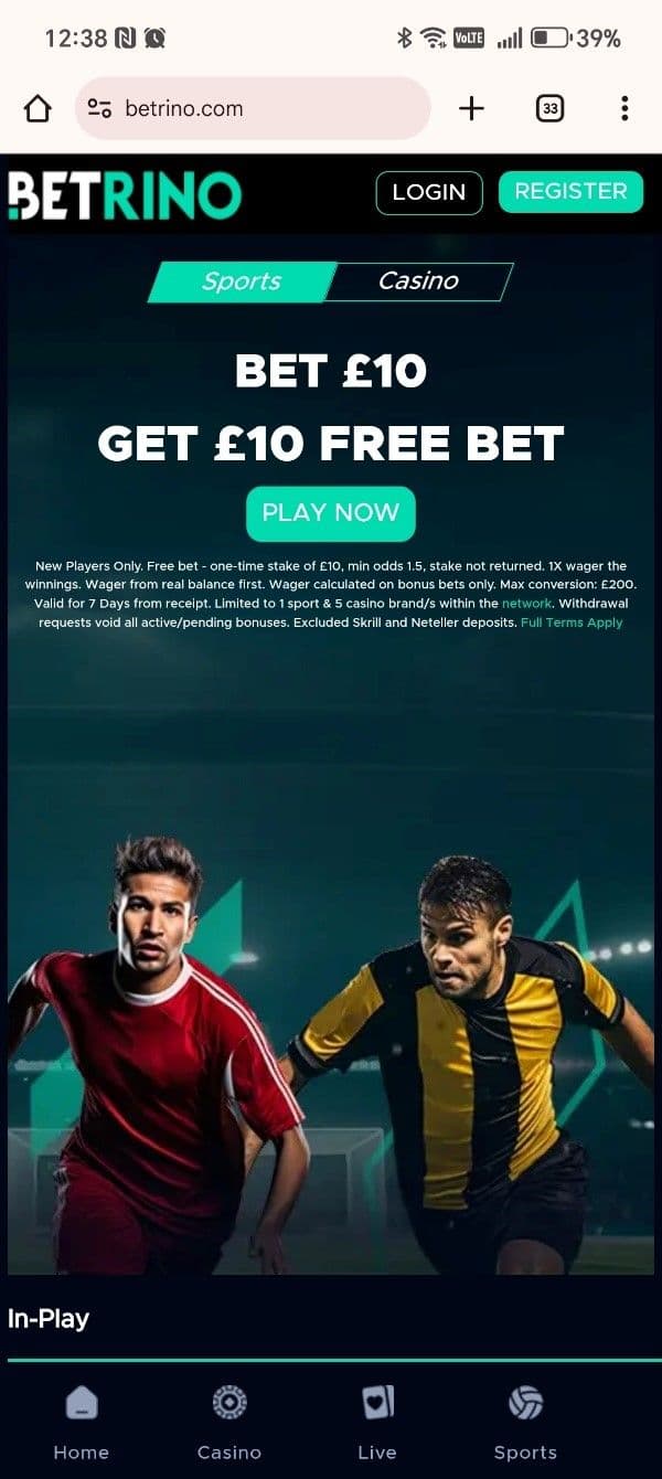 Go to the official Betrino website