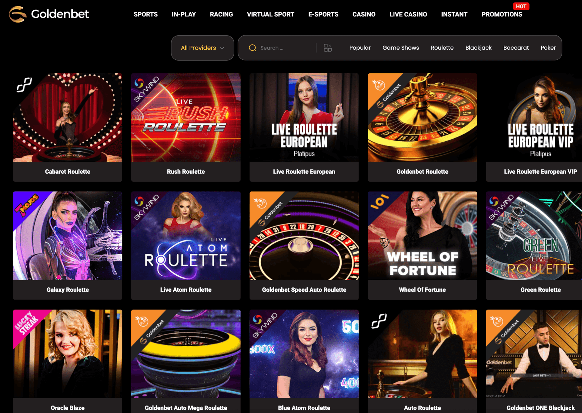 Goldenbet Live Dealer Games