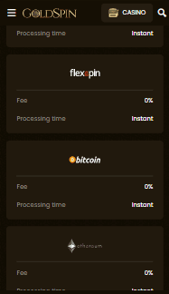 Goldspin Casino Withdrawal Fees