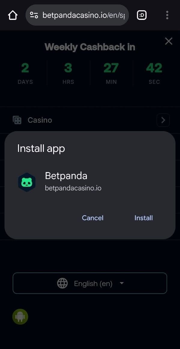 Head over to Betpanda.io on your mobile