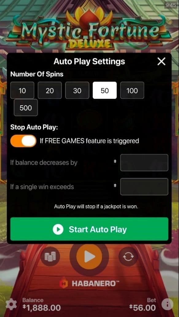 Head over to the slots section and find Mystic Fortune Deluxe