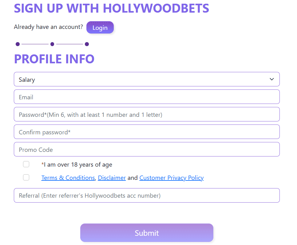 Hollywoodbets Registration Guide Step 3