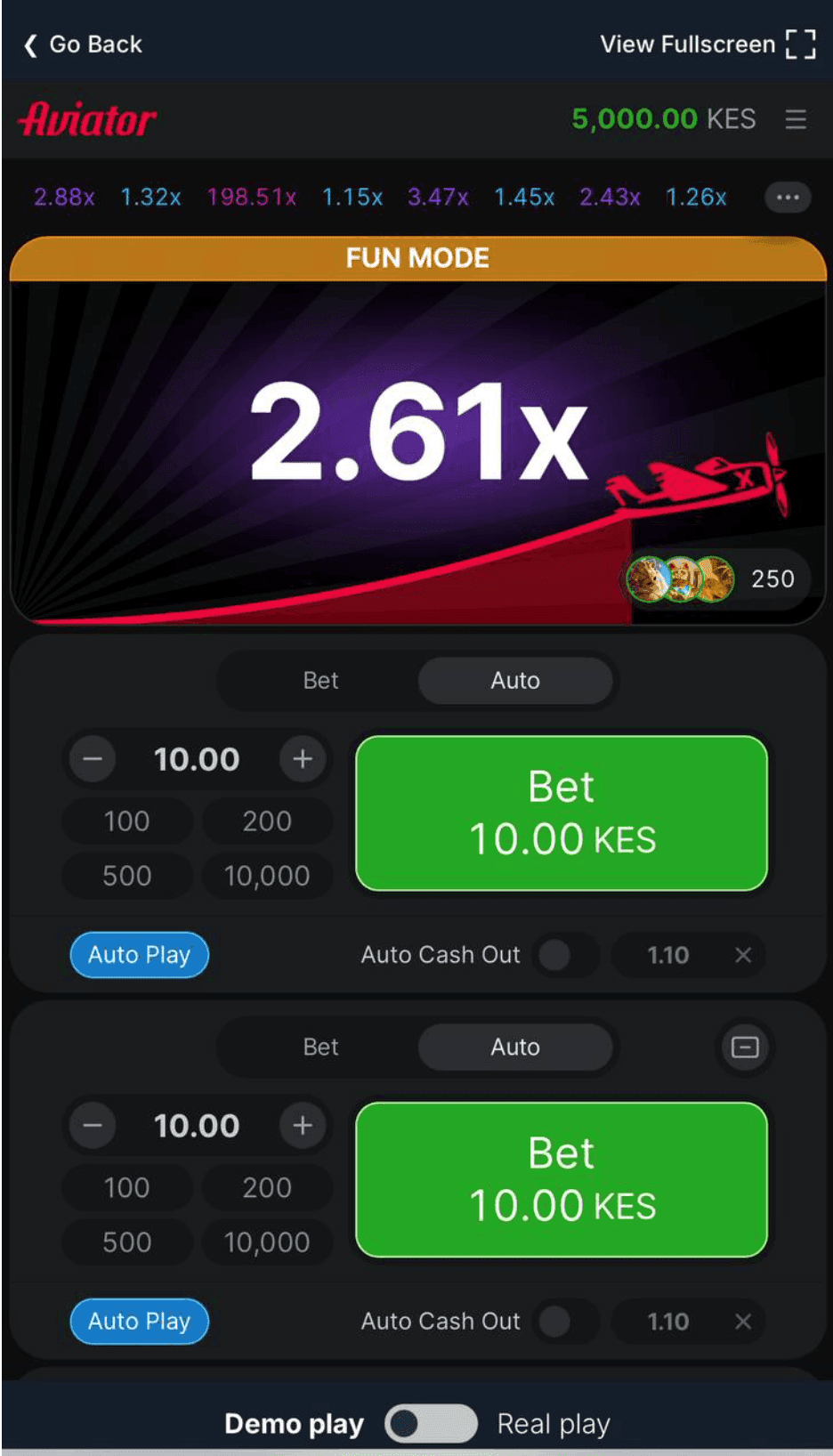 Play Aviator on Betika