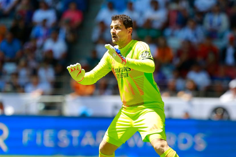 Iker Casillas goalkeeper of Real Madrid gestures during a friendly match