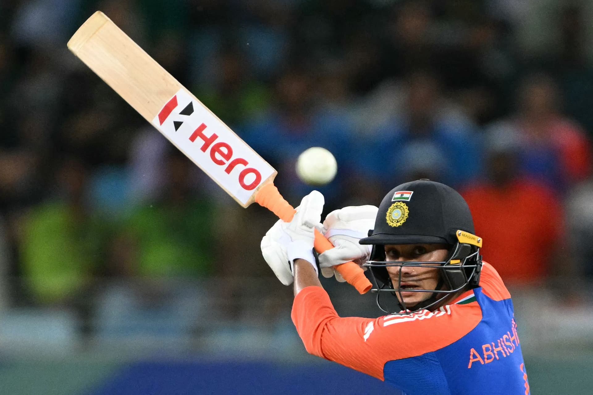 India's Abhishek Sharma plays a shot during the Asia Cup 2025