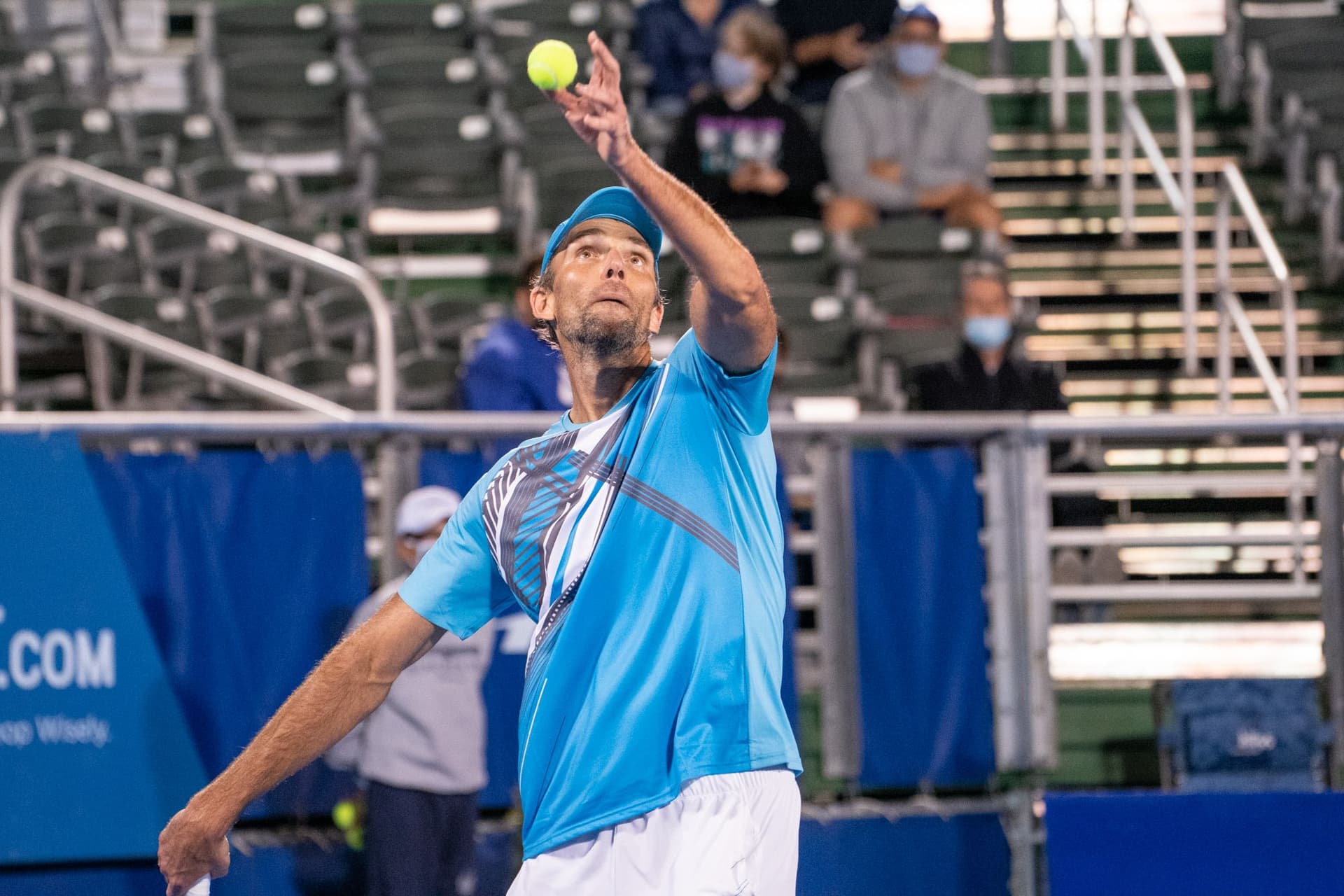 Ivo Karlovic (CRO) competes during round 1 of singles at the ATP Delray Beach Open