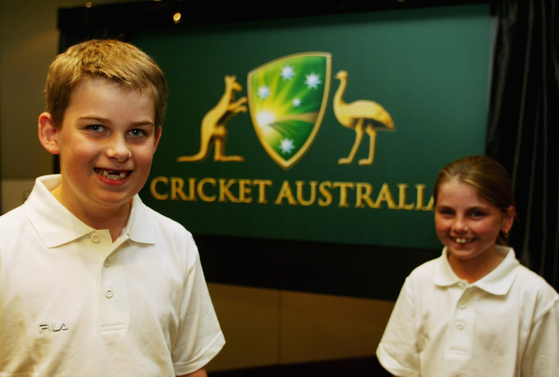 James Rudolph and Charlotte Kornacki unveil the new logo and brand name for the Australian Cricket Board