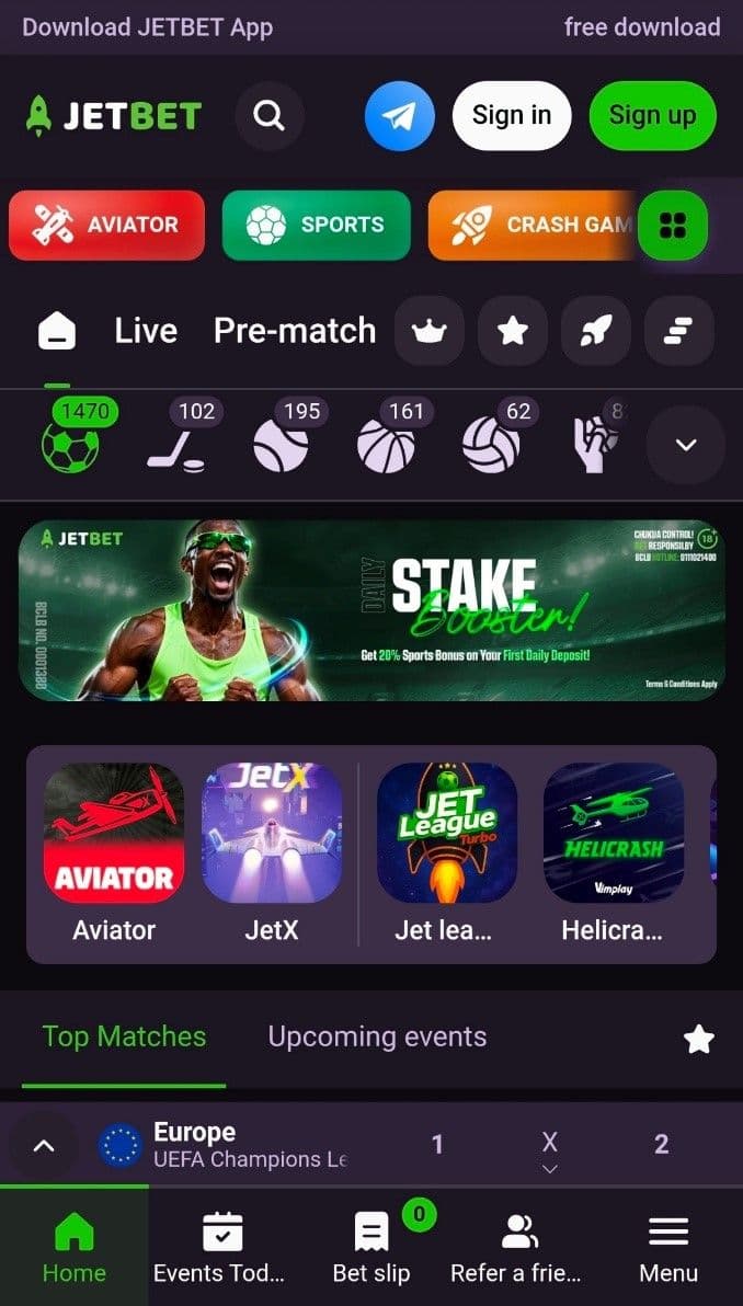 JetBet Mobile Experience