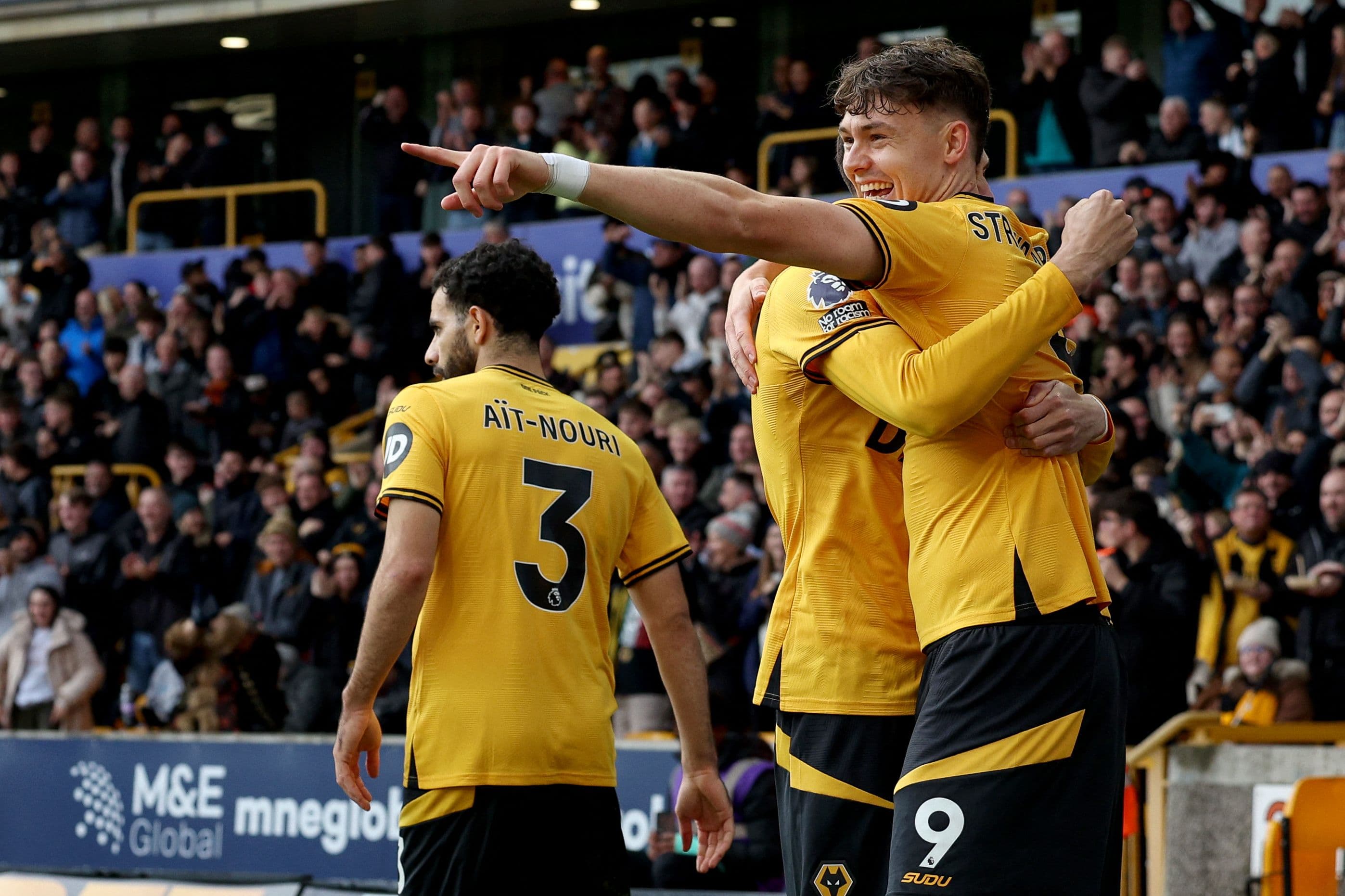 Jorgen Strand Larsen (R) celebrates scoring the team's first goal.jpg
