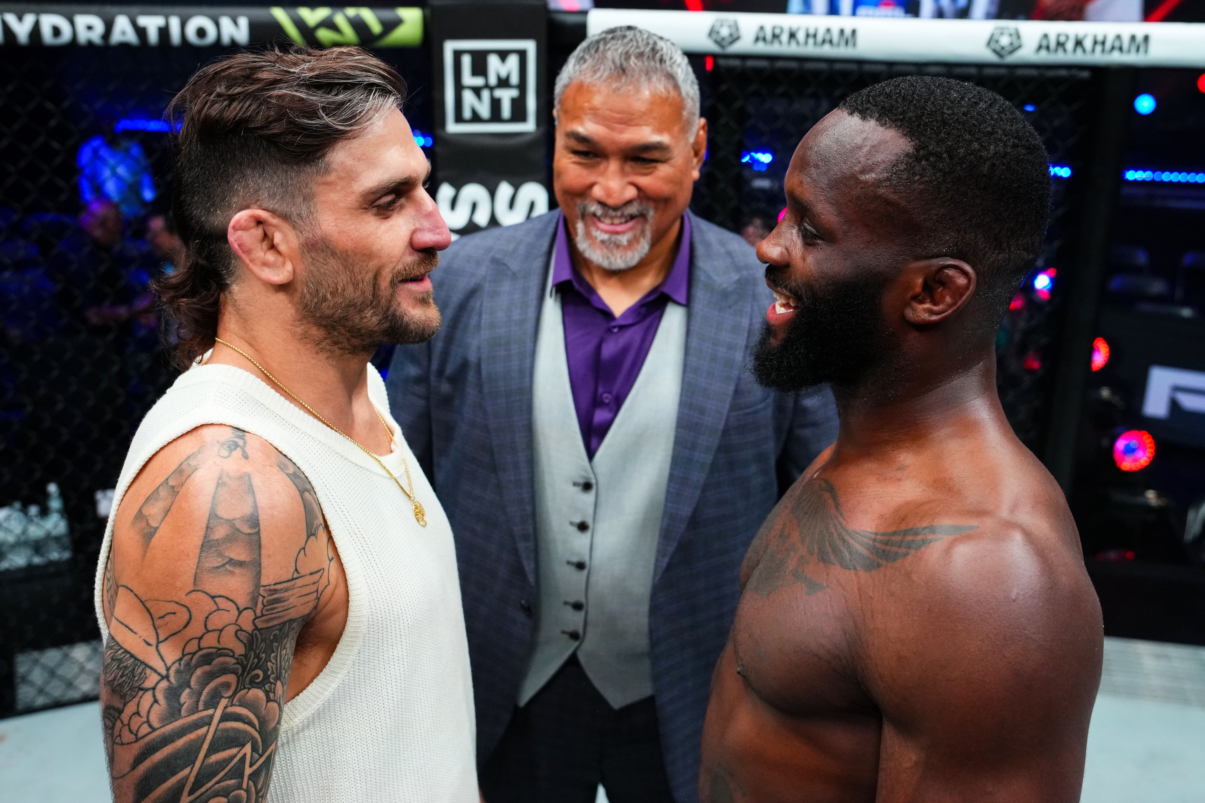 Josh Silveira faces off against Fabian Edwards after their wins