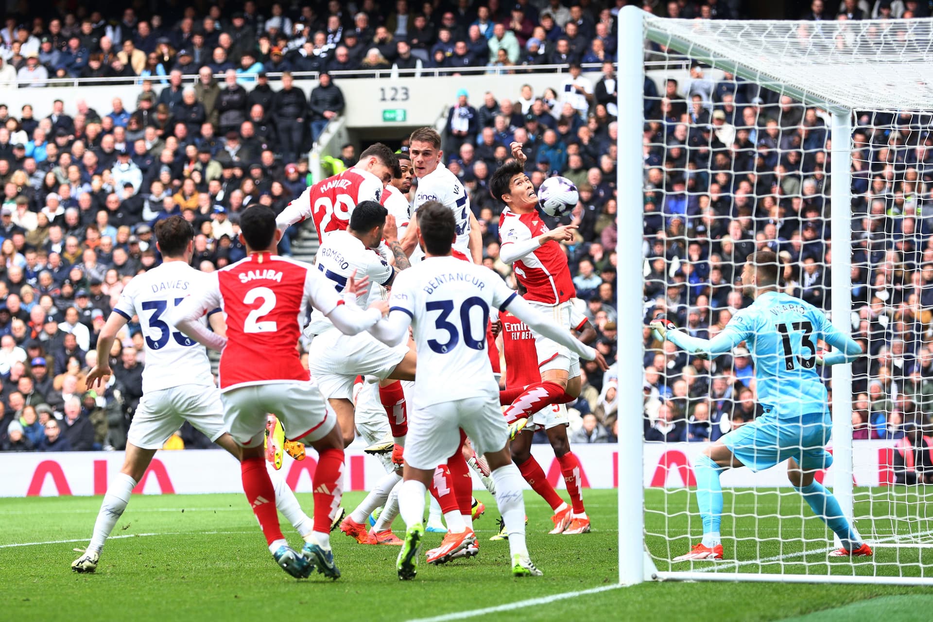 Kai Havertz of Arsenal scores his team's third goal during the Premier League match