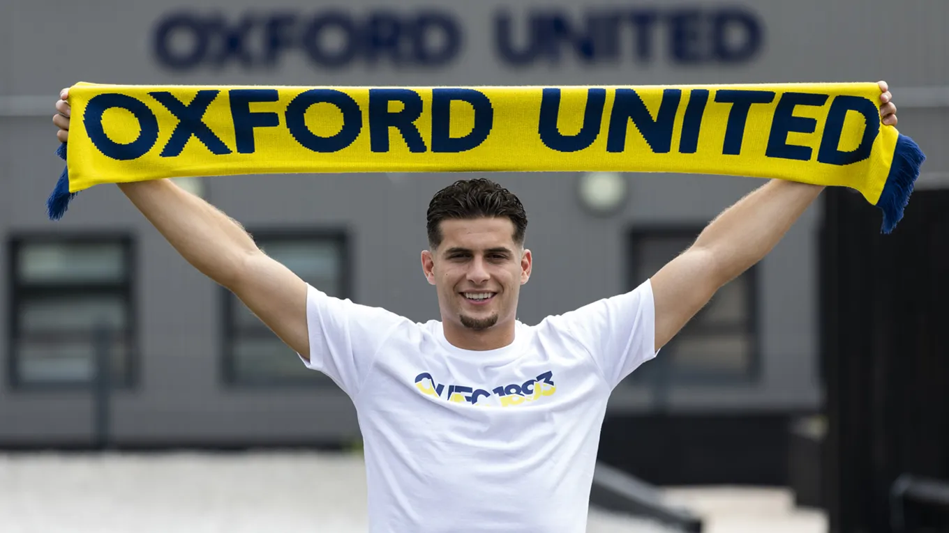 Football player Ruben Rodrigues after signing with Oxford United football club