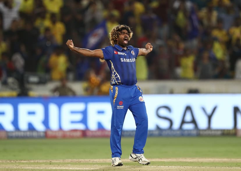 Lasith Malinga of the Mumbai Indians celebrates taking the last wicket.jpg