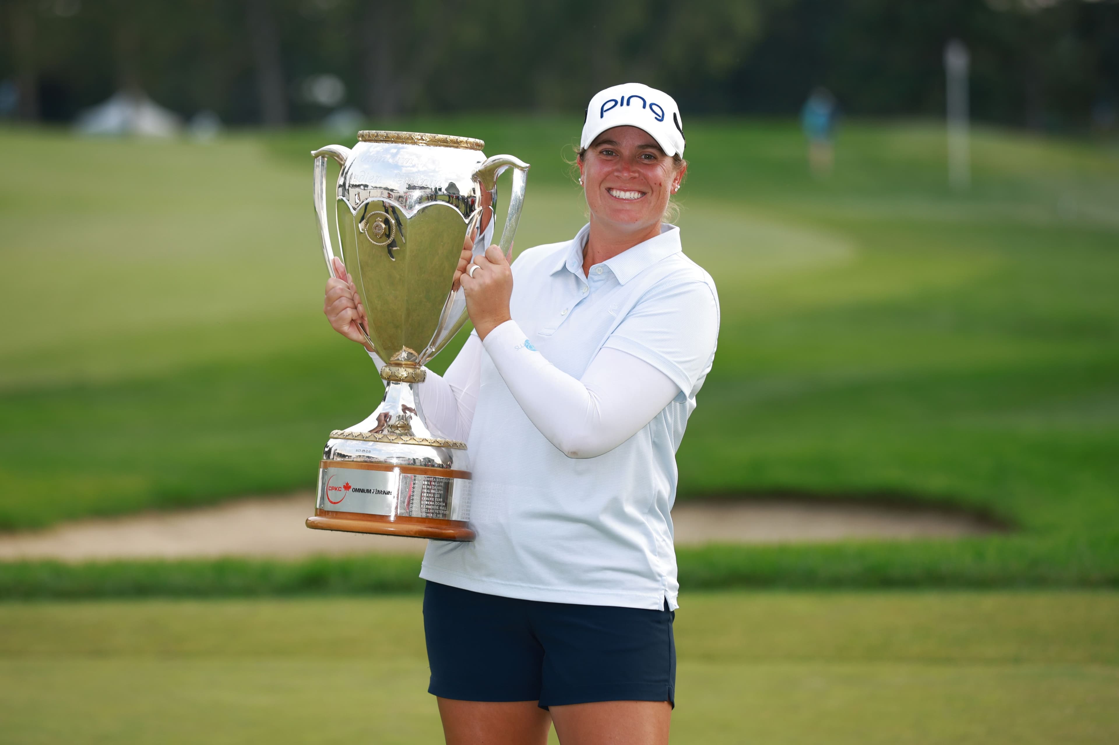 Lauren Coughlin of the United States poses with the trophy after the final round of the CPKC